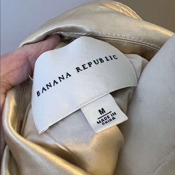 Banana Republic trench coat women’s gold silk gorgeous floral size medium NWOT - Picture 4 of 5